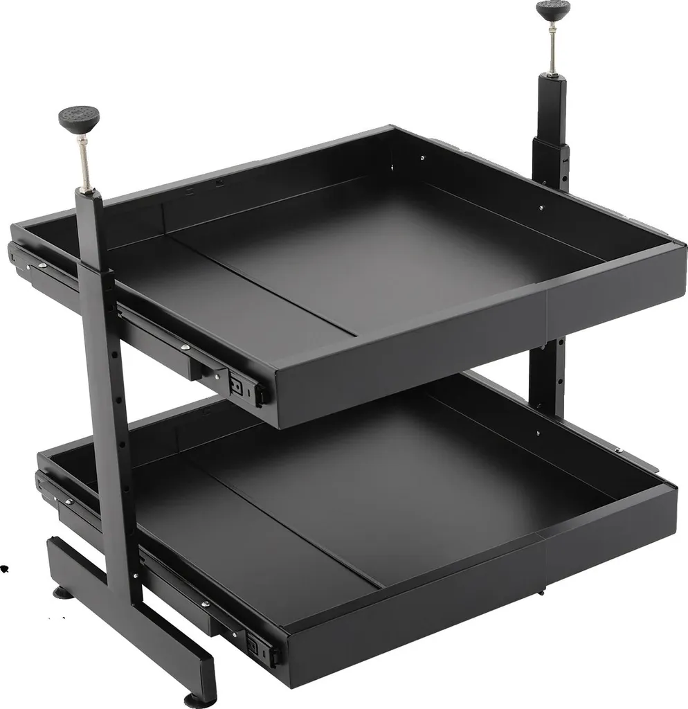 Rangement de placard extensible noir pour optimiser votre cuisine
