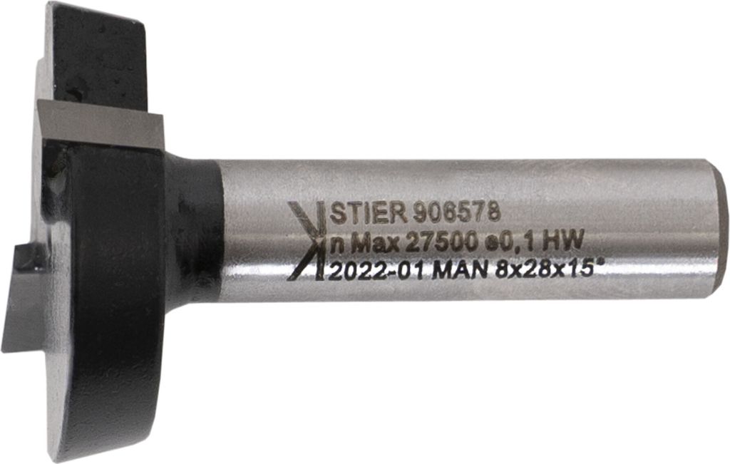 STIER Planfräser HW 8 mm Durchmesser 28 mm NL 7,5 mm 5 Grad Produktbild 