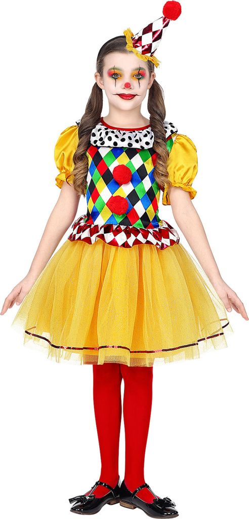 CLOWN (Kleid mit Tutu, Minihut) Gr. 158