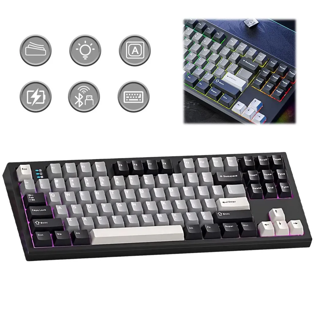 Clavier Gaming LED RGB Blanc QWERTY avec touches silencieuses USB Retoo