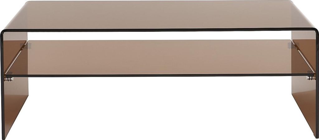 Couchtisch doppelt - Sicherheitsglas - Braun - STILEOS Produktbild 