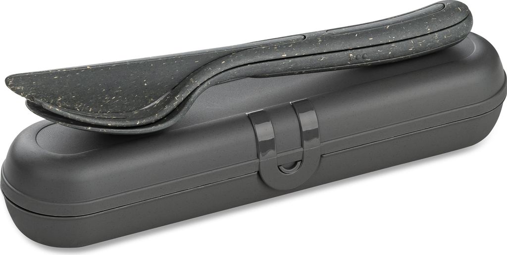 koziol KLIKK READY Besteck Etui + Besteckset – nature ash Immagine del prodotto 