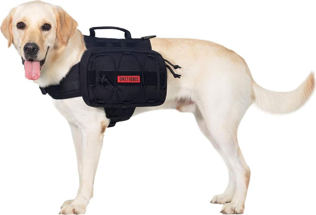 Hundenrucksack für Camping und Wandern - Mammoth 2.0 Version - Größe M/L - Schwarz Hundenrucksack