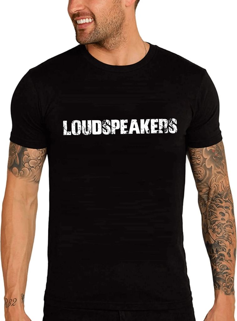 Herren Grafik T-Shirt Lautsprecher – Loudspeakers – Öko-Verantwortlich Vintage Jahrgang Kurzarm Lustige Druck Geburtstag Geschenk Mann