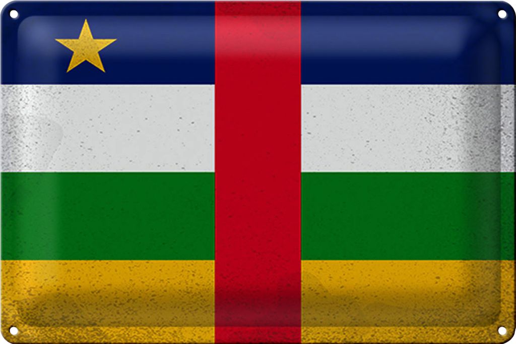 Blechschild Flagge Zentralafrikanische Republik 40x30cm VI