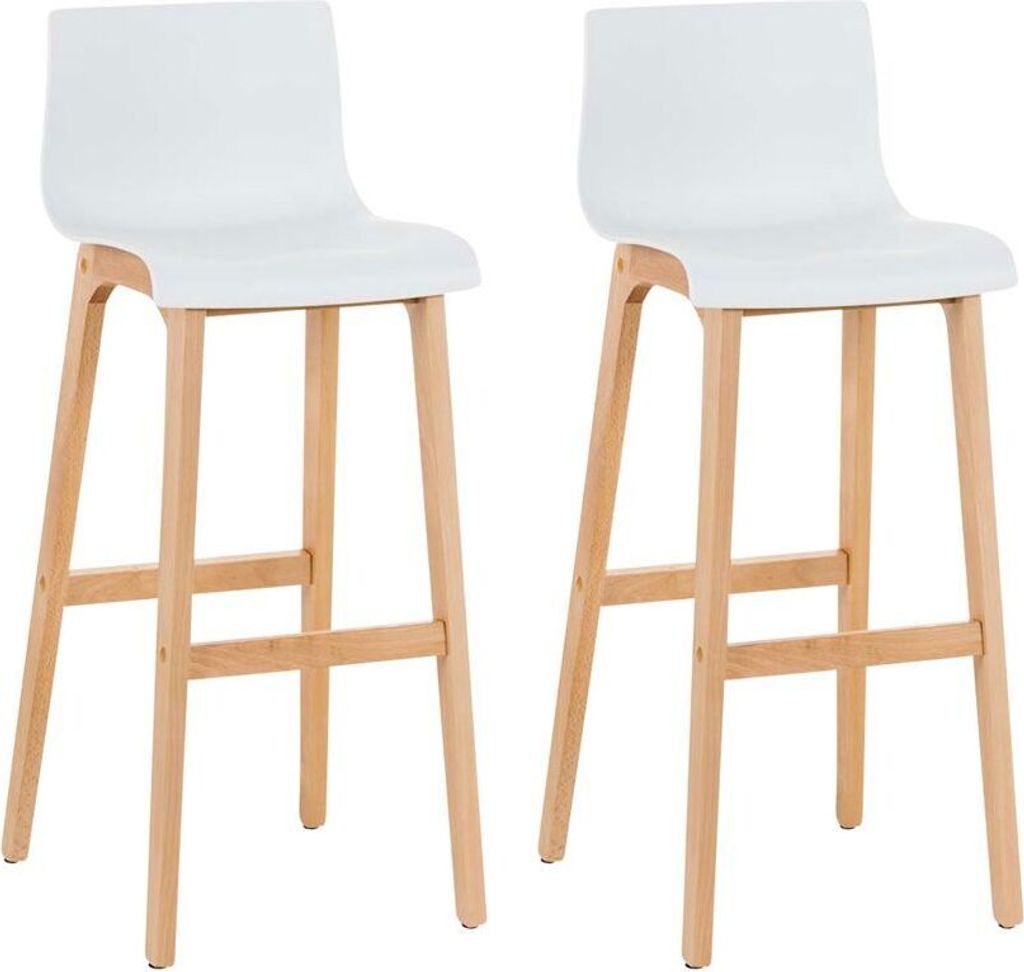 2er Set Barhocker Hoover Natura weiß