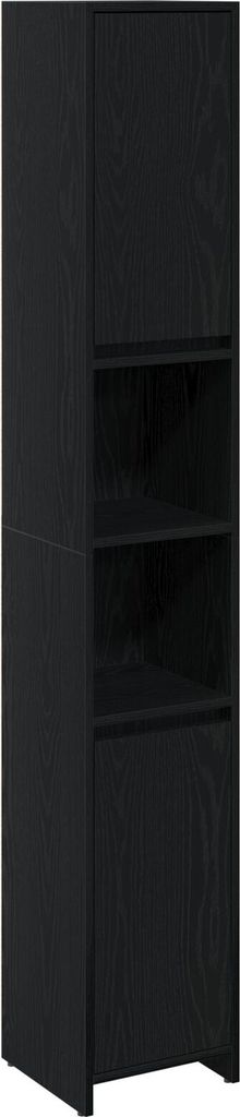 Möbel Badschrank Schwarz Eiche 30x30x183,5 cm Holzwerkstoff Produktbild 
