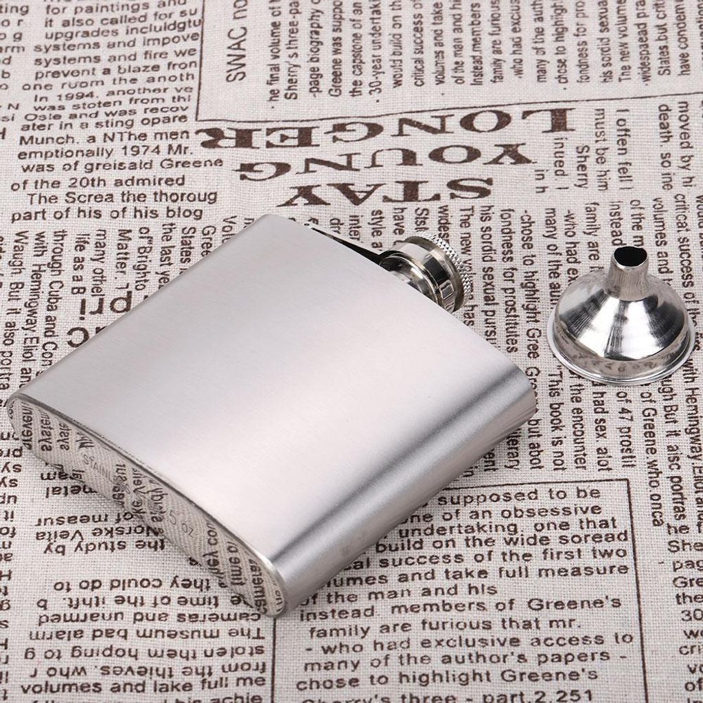 Tragbare Edelstahl Wein Whiskey Flask Elegant Alkohol Flasche Cotainer mit Trichter 5oz