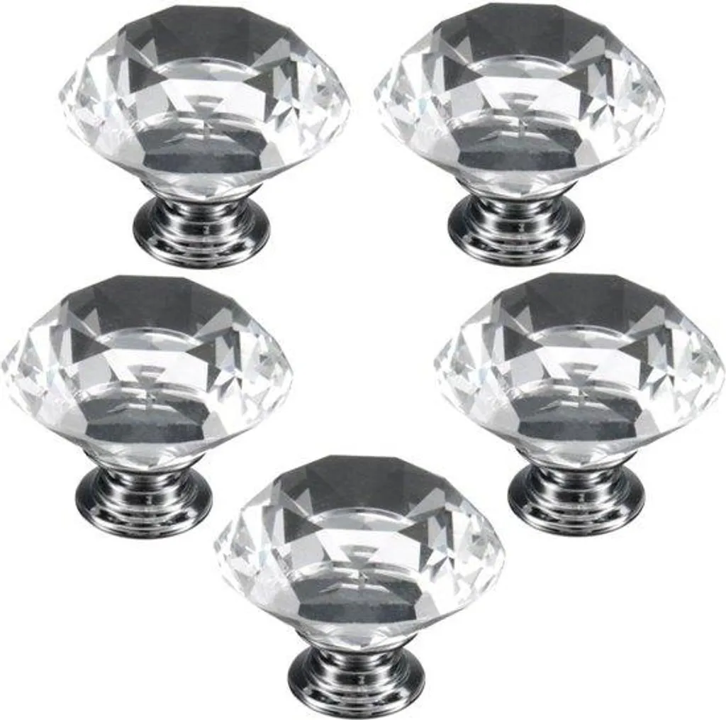 Poignée en verre pour rénovation cuisine et commode, lot de 5 de 40mm