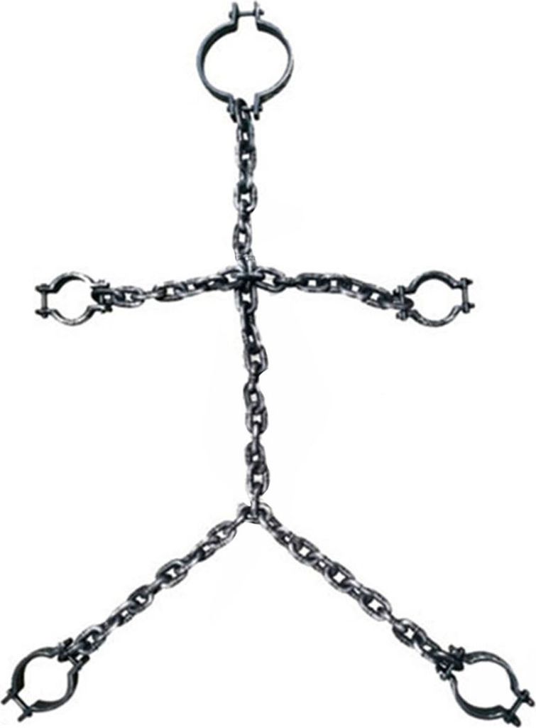 1 Set Halloween-Gefangenenkostüm-Ketten-Requisiten, Tod, Kunststoff-Ketten-Dekoration, Gefangenenkostüm-Zubehör, Cosplay-Requisiten, Halloween-M...