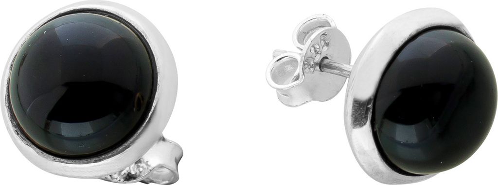 Onyx Ohrstecker Silber 925 schwarze Natur Edelsteine 7.5ct