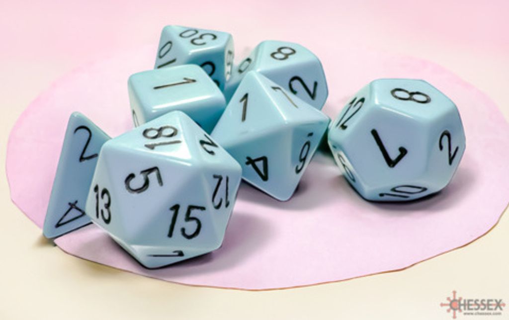 Chessex - Opaque - 7-Die Set - Pastel Blue/Black