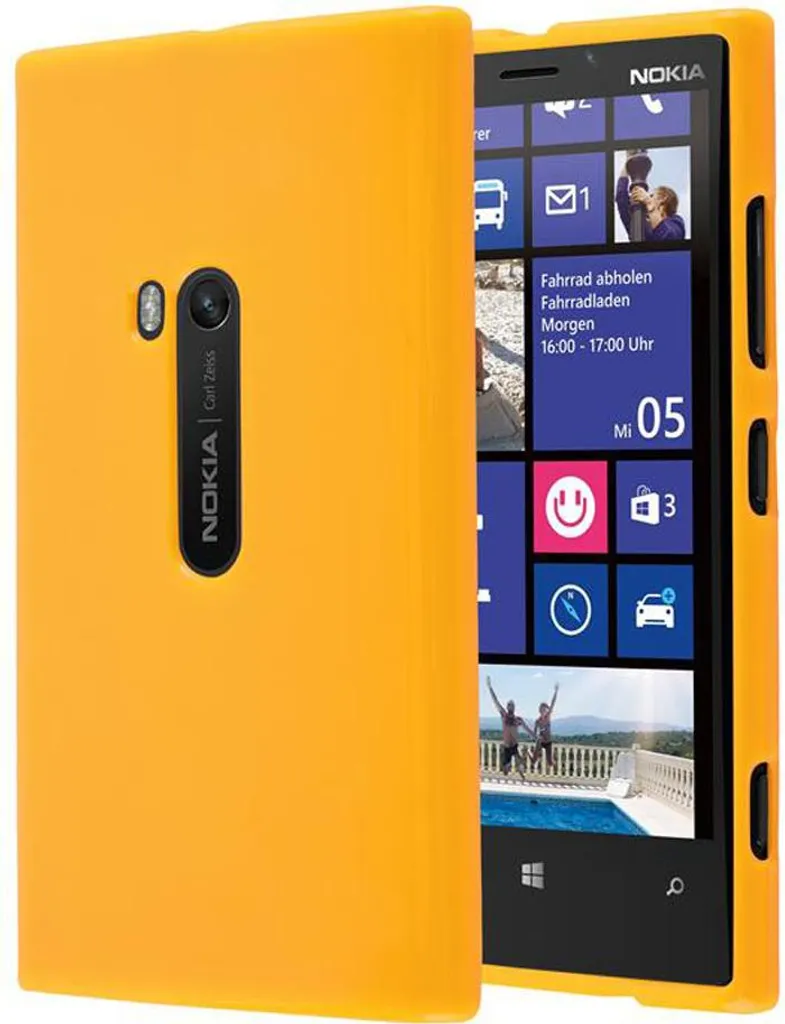 Cadorabo custodia protettiva per Nokia Lumia 920 cover in TPU giallo Custodia Cover