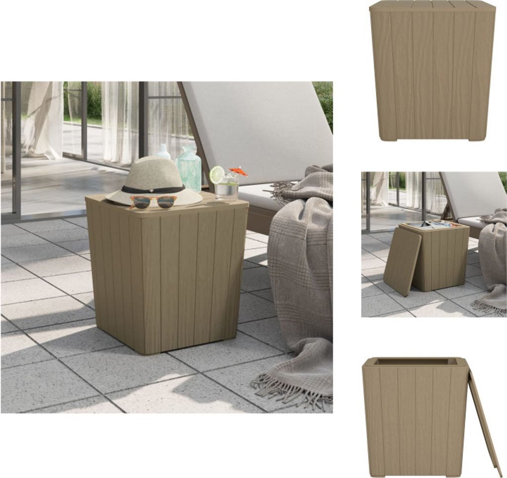 vidaXL Gartentisch mit Abnehmbarer Tischplatte Hellbraun Polypropylen - Gartentische