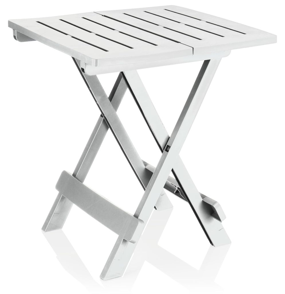 Klappbarer Kunststofftisch - Beistelltisch für Garten, Terrasse und Balkon - platzsparender Gartentisch für Camping - kleiner Serviertisch - Aufb...