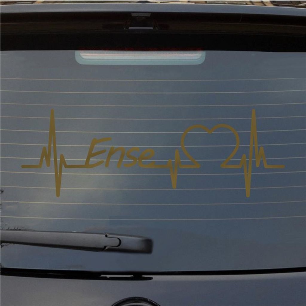 Heckscheibenaufkleber Ense Herzschlag Puls Gemeinde Liebe 55x18 cm Gold Auto Aufkleber Sticker