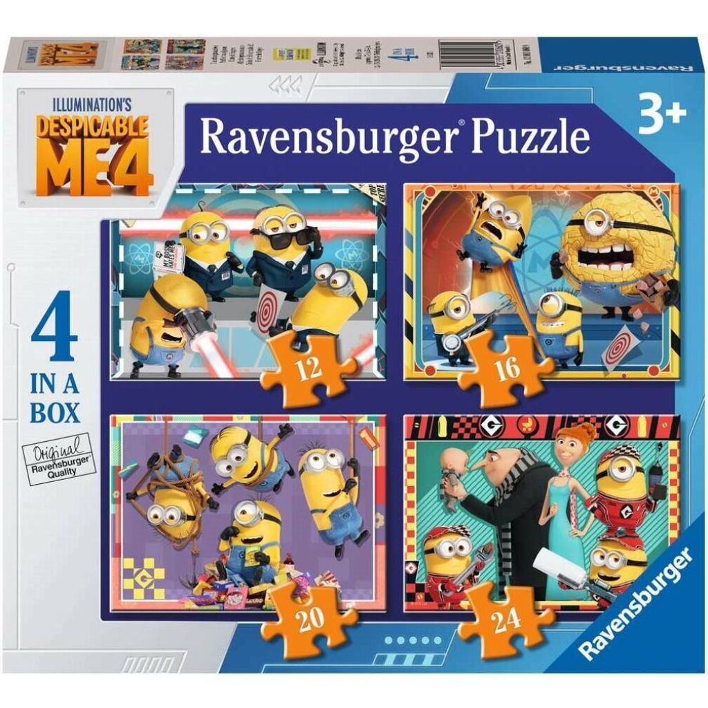 RAVENSBURGER Puzzle I, der Schurke 4, 4in1 ( 12, 16, 20, 24 Teile)