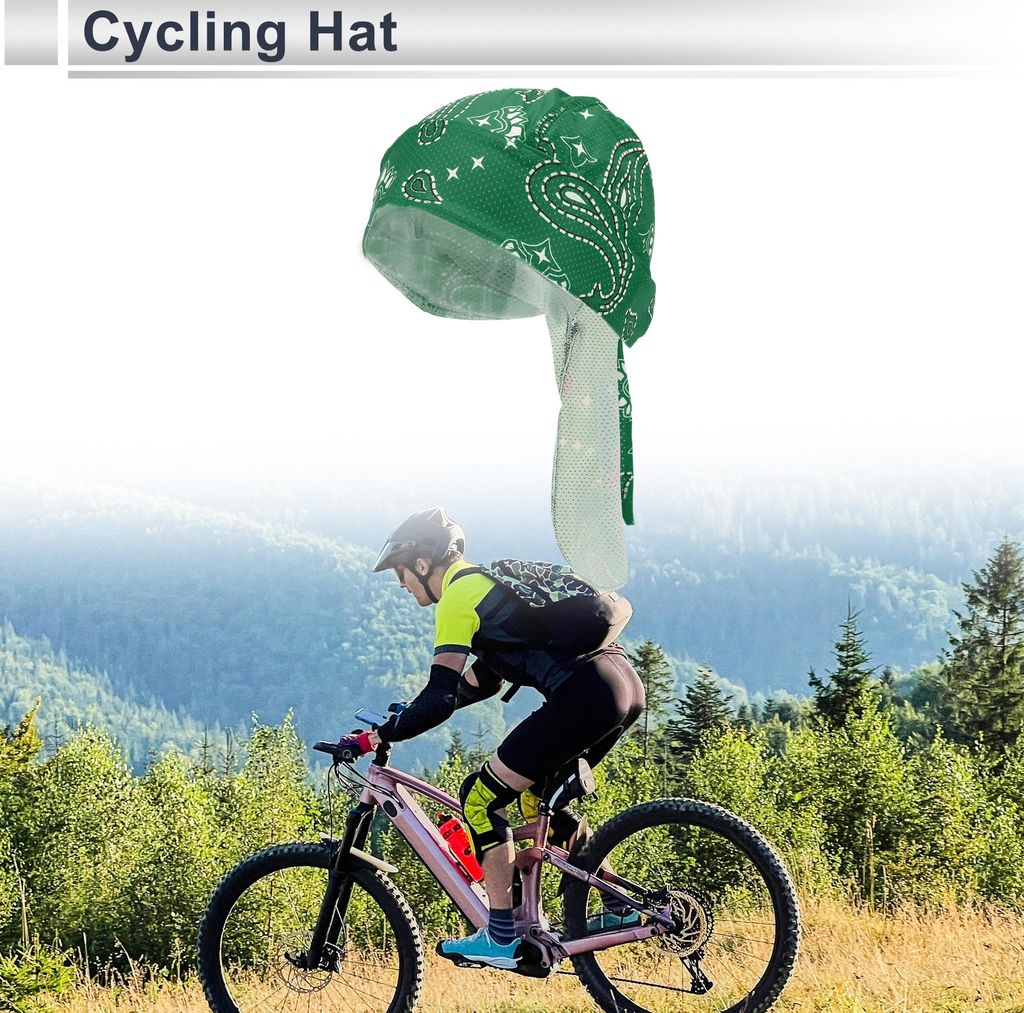 Fahrradmütze Schwei?ableitend Atmungsaktiv Helm-Innenfutter Polyesterstoff Grün 27x34cm Einheitsgr??e 1 Stück