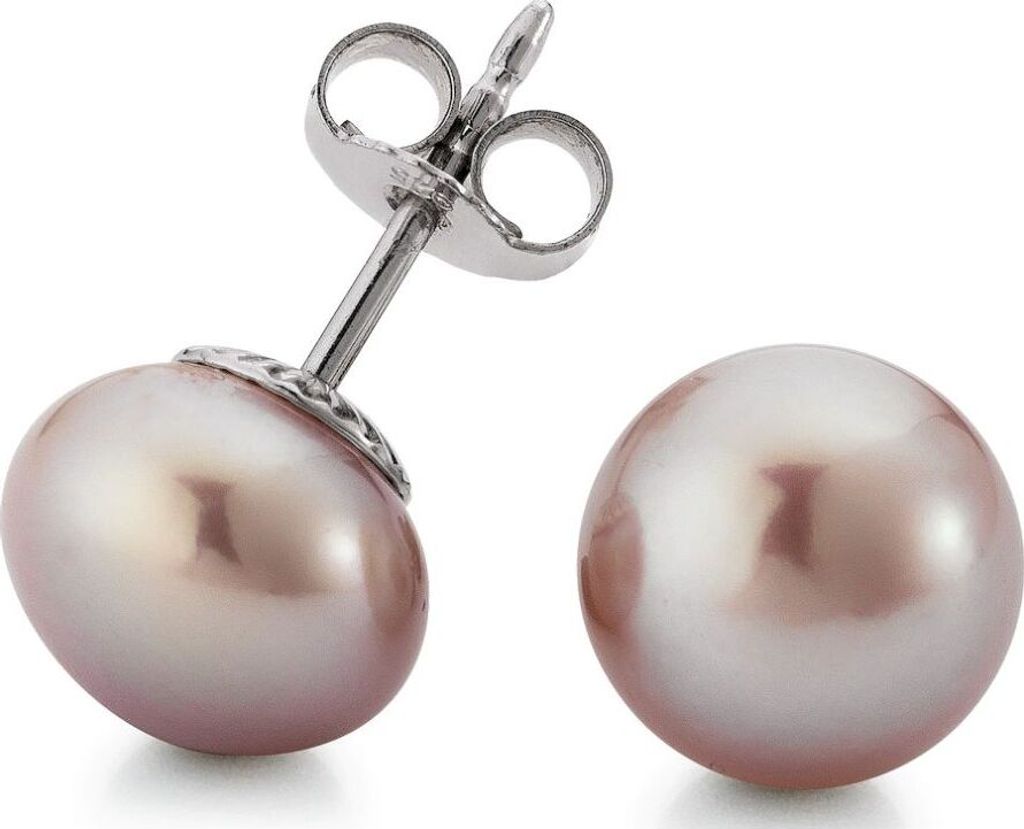 Adriana Perlenohrstecker Süßwasser 9-10 mm Silber rhodiniert M1-9