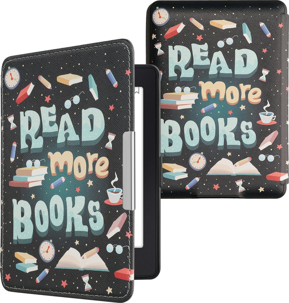 kwmobile Schutzhülle für Amazon Kindle Paperwhite Hülle - eReader Flip Case mit Auto Sleep Funktion - Lies mehr Bücher mit Blau Gelb Grün