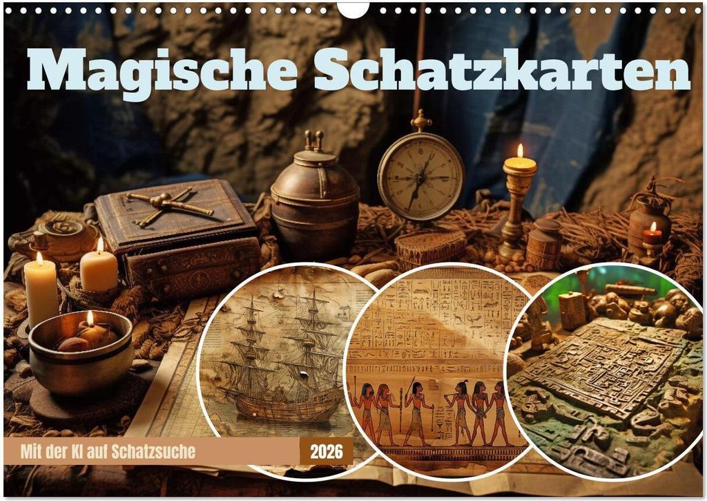 Magische Schatzkarten (Wandkalender 2026 DIN A3 quer), CALVENDO Monatskalender