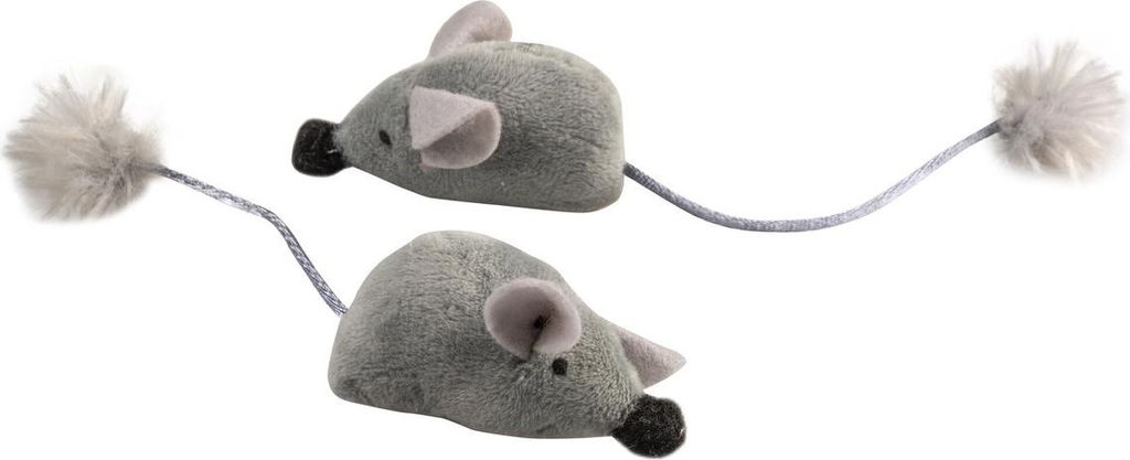 Duvoplus Cat Toy Cushy Mäuse grau - 2 Stück