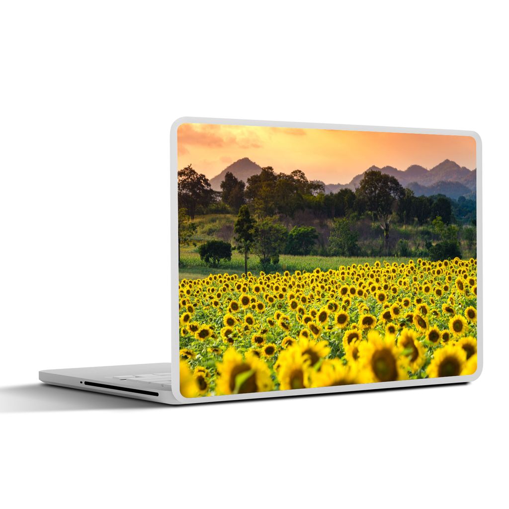 MuchoWow Laptop Aufkleber Sticker Cover Sonnenblume - Natur - Berg 36.5x27.5 cm - Laptop-Sticker