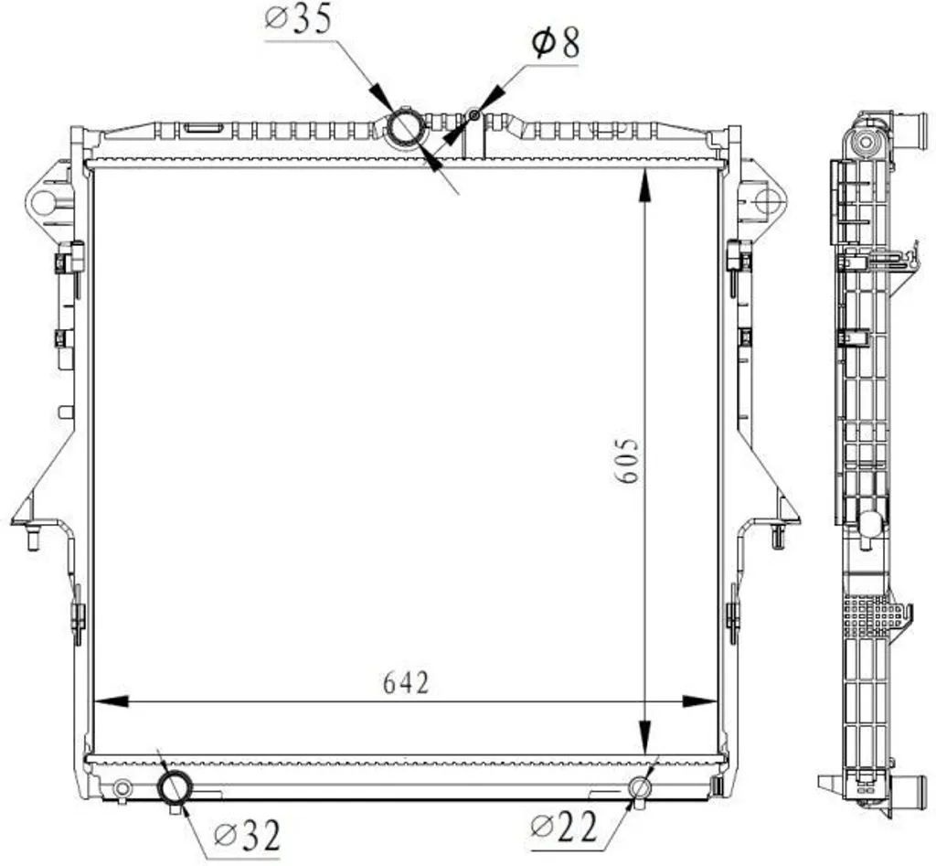 Radiateur de refroidissement moteur pour pick-up Ranger TKE de 2011