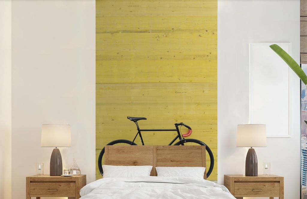 MuchoWow Fototapete für Wohnzimmer oder Schlafzimmer Wandtapete Vinyl Motivtapete Ein Rennrad vor einem industriellen Hintergrund - 120x240 cm -...