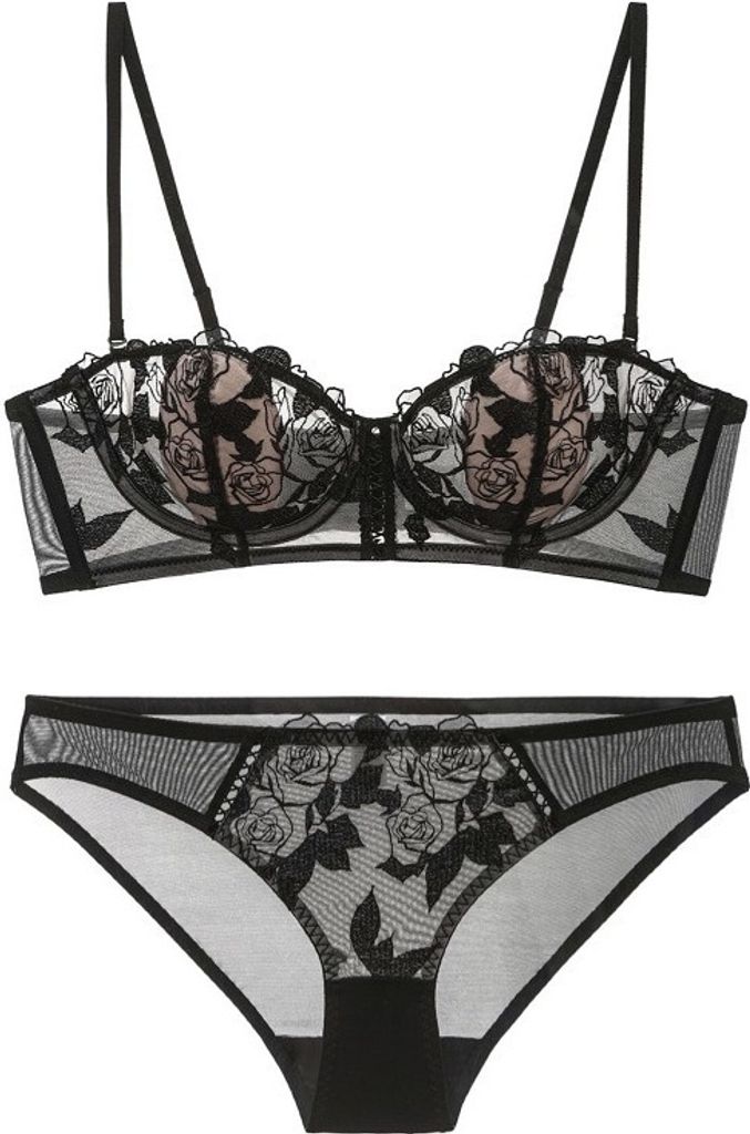 INF Spitzen-Bralette-Set mit abnehmbaren Trägern Schwarz 10