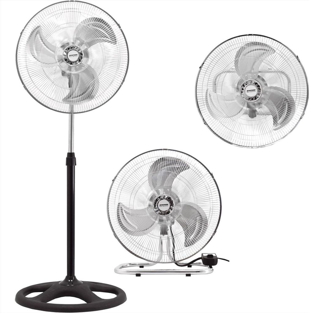 Syntrox Germany 3in1 Edelstahl Standventilator 70W oszillierend