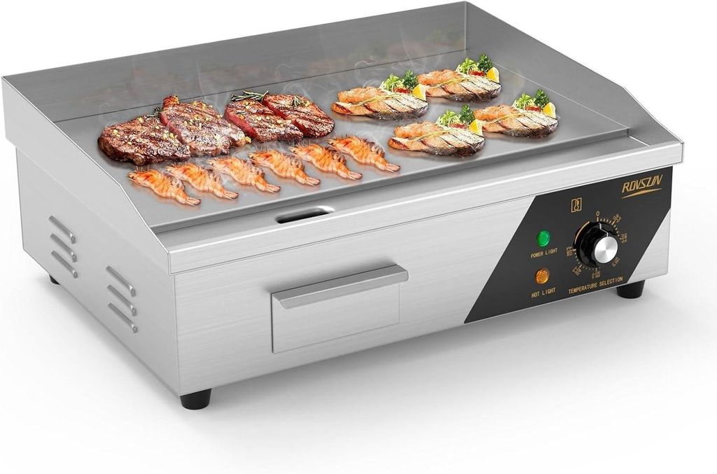 Handelsüblicher Elektrogrill, Elektrischer Tischgrill, 3000W, einstellbare Temperatur 50–300 °C, für Restaurant/Balkon/Arbeitsplatte, 54x40x21cm