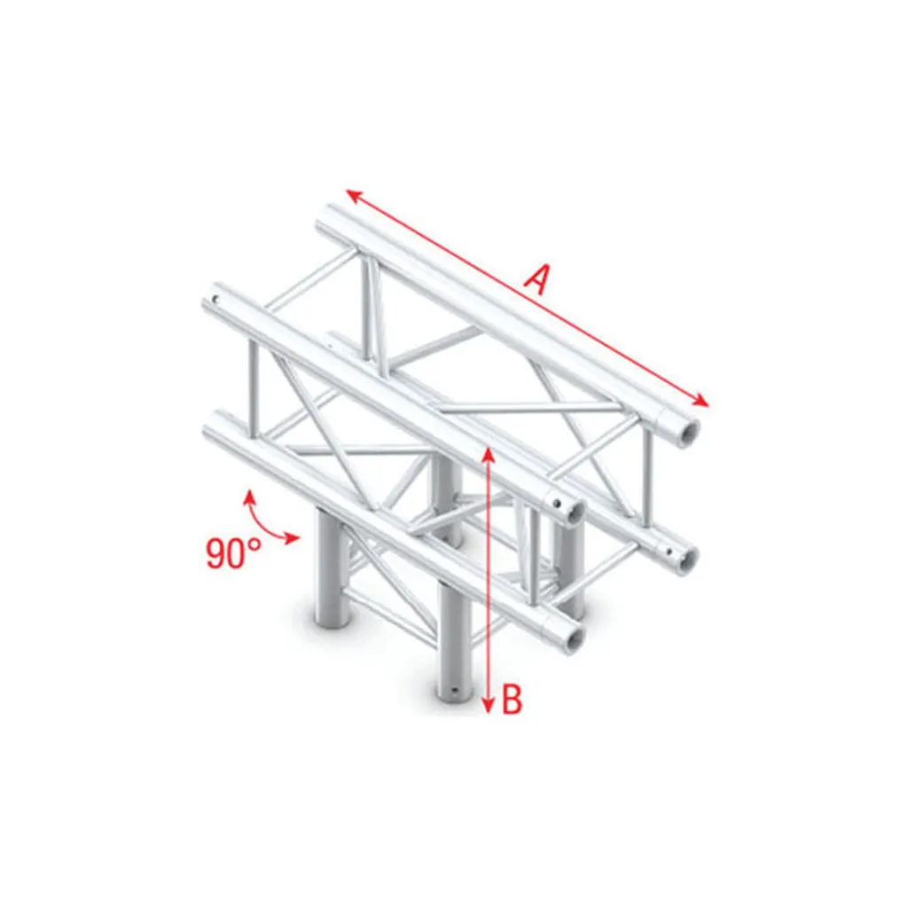 Milos Pro-30 Square G Truss T-Cross 3-way 50 cm QTU35sp Angle 90 Argent