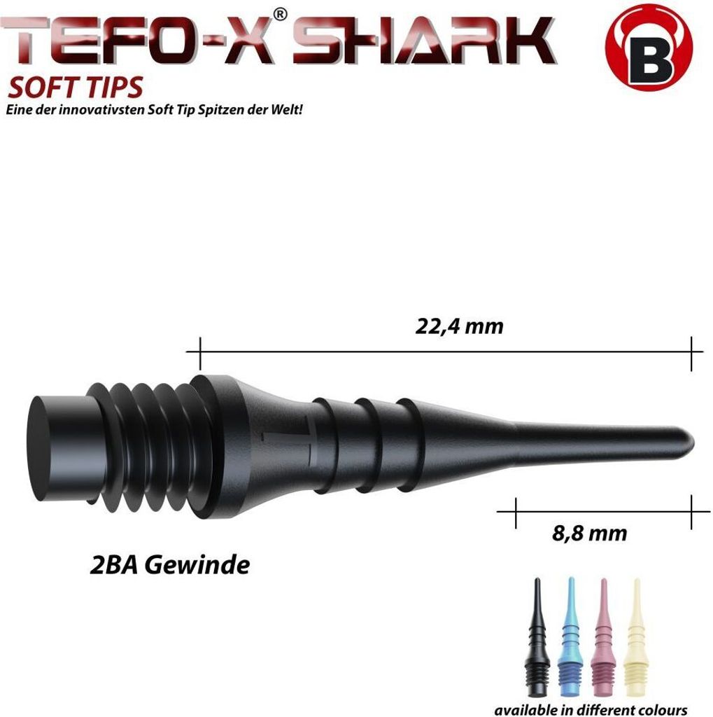 BULL'S Tefo-X Shark Soft Tips 6mm(2BA) - blau -- 1000 Stck