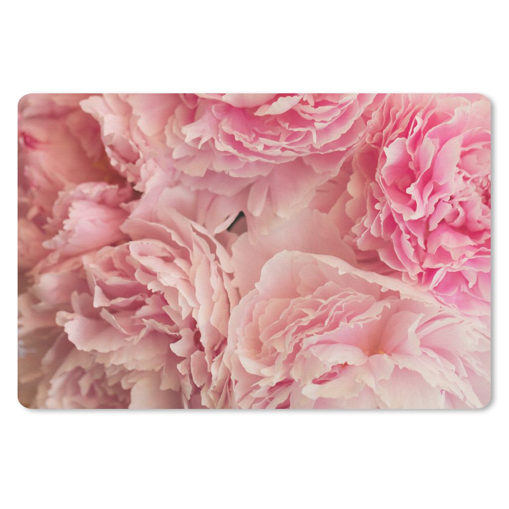 MuchoWow Mauspad Mousepad Draufsicht auf einen Strauß rosa Pfingstrosen 27x18 cm - Mousepads - Maus Mat - Pad - Mausunterlage - Büroartikel - D...