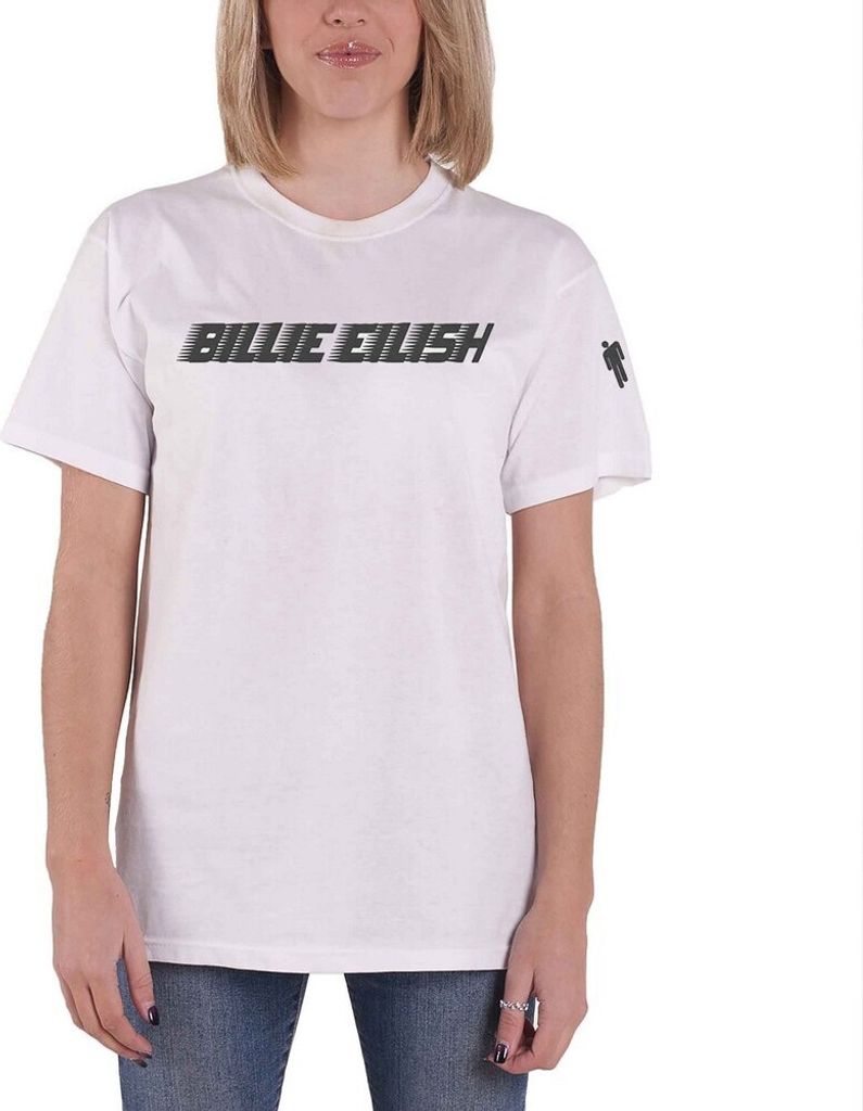 Billie Eilish - T-Shirt Logo für Herren/Damen Uni RO6408 (XXL) (Weiß)
