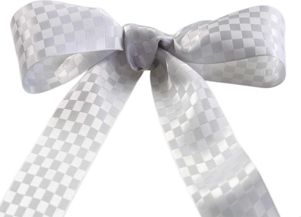 10m edles Dekoband 38mm Geschenkband Karomuster Textilband, Farbwahl, Farbe:silber