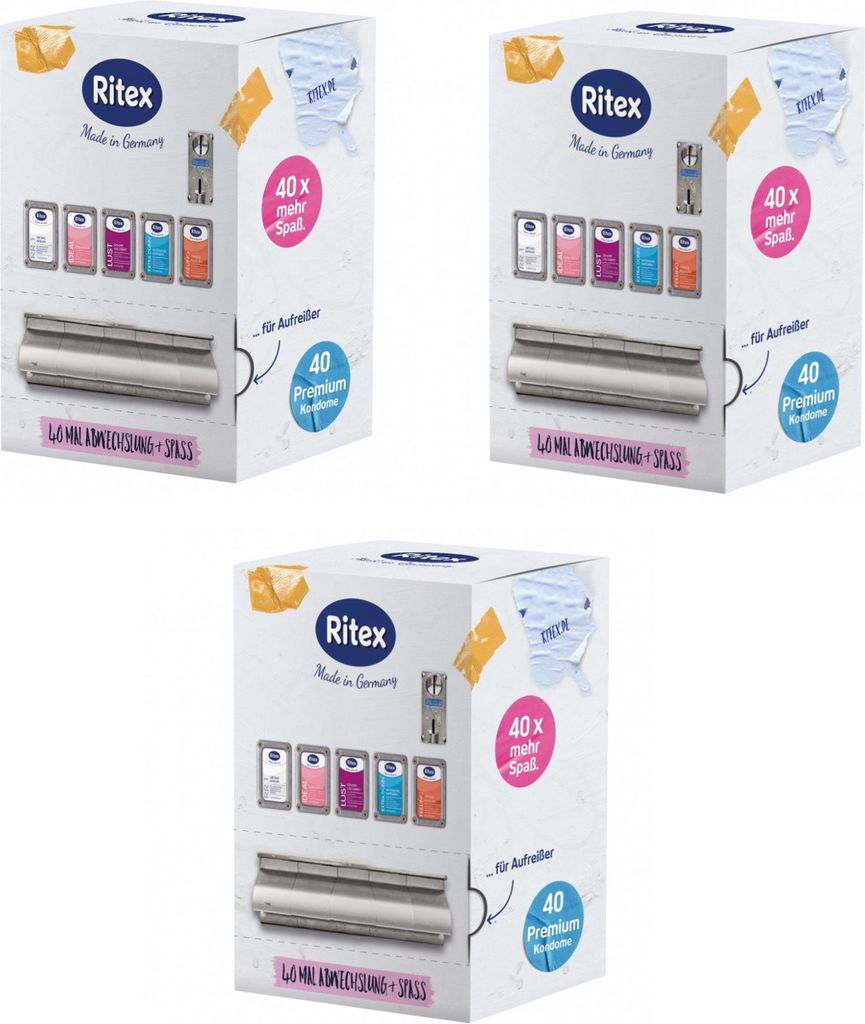 120x Ritex Sortenmix Kondome in Automatenpackung - verschiedene Größen