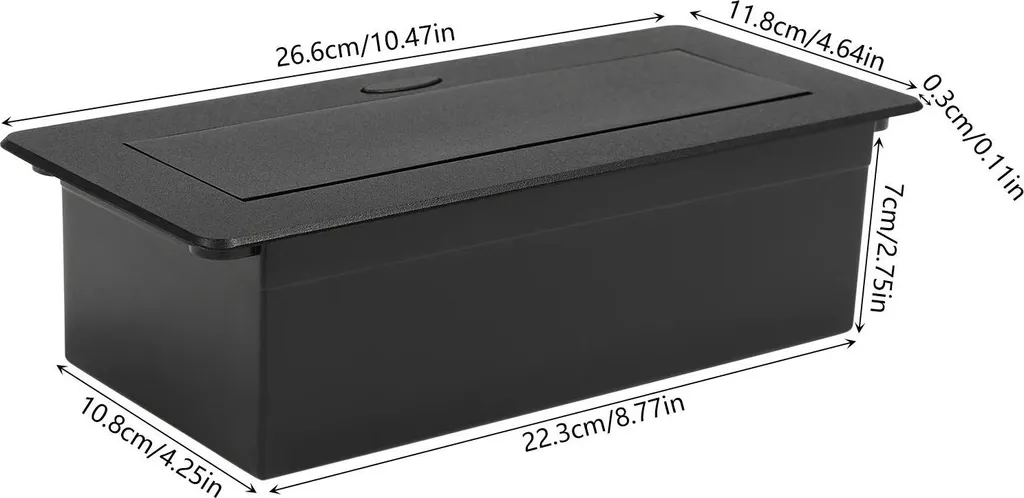 Prise électrique encastrable sol noir avec boîtier de dérivation 250V - 2