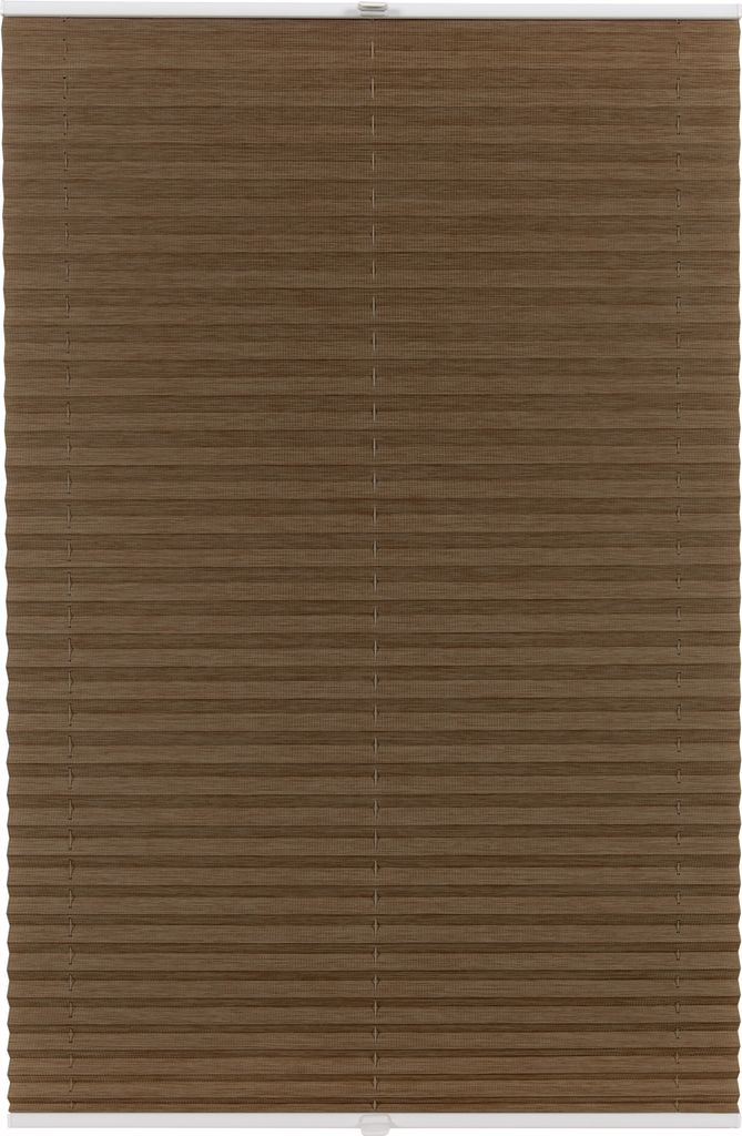 Plissee auf Maß Bamboo Klemmfix ohne Bohren Farbe: Dunkelbraun Bamboo, Größe: B): 101-110 cm, H): 101-150 cm