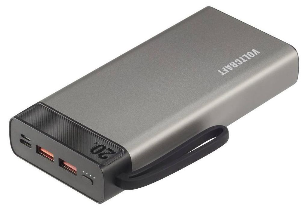 VOLTCRAFT PB-20-PD3.0 Powerbank 20000 mAh USB PD 3.0 LiPo Grau-Schwarz Statusanzeige