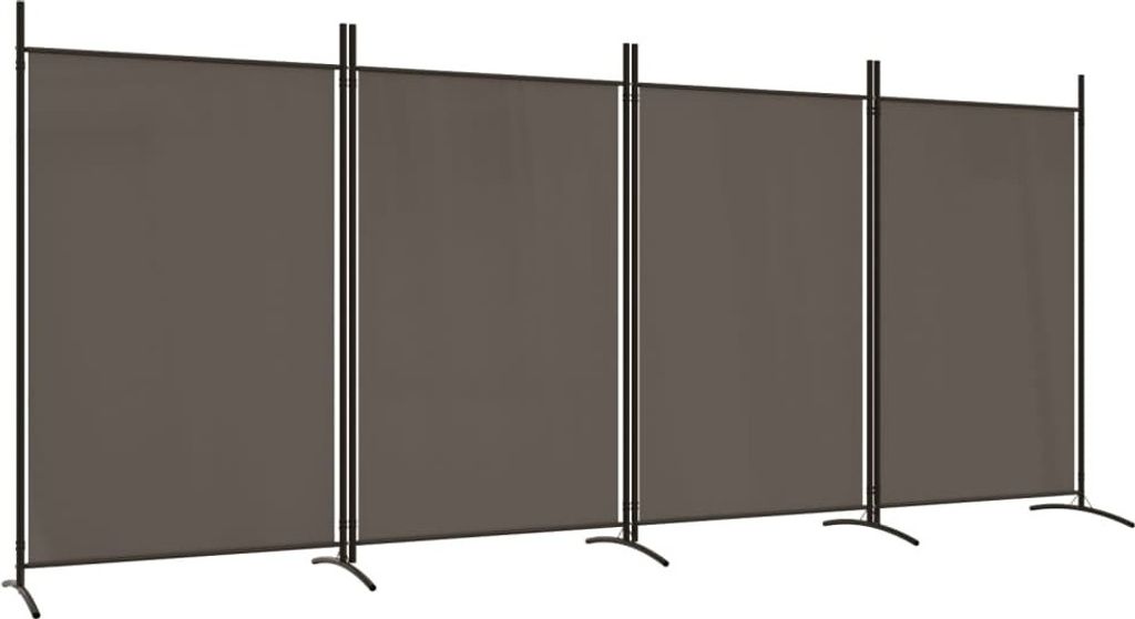 4-tlg. Paravent Anthrazit 346x180 cm Stoff