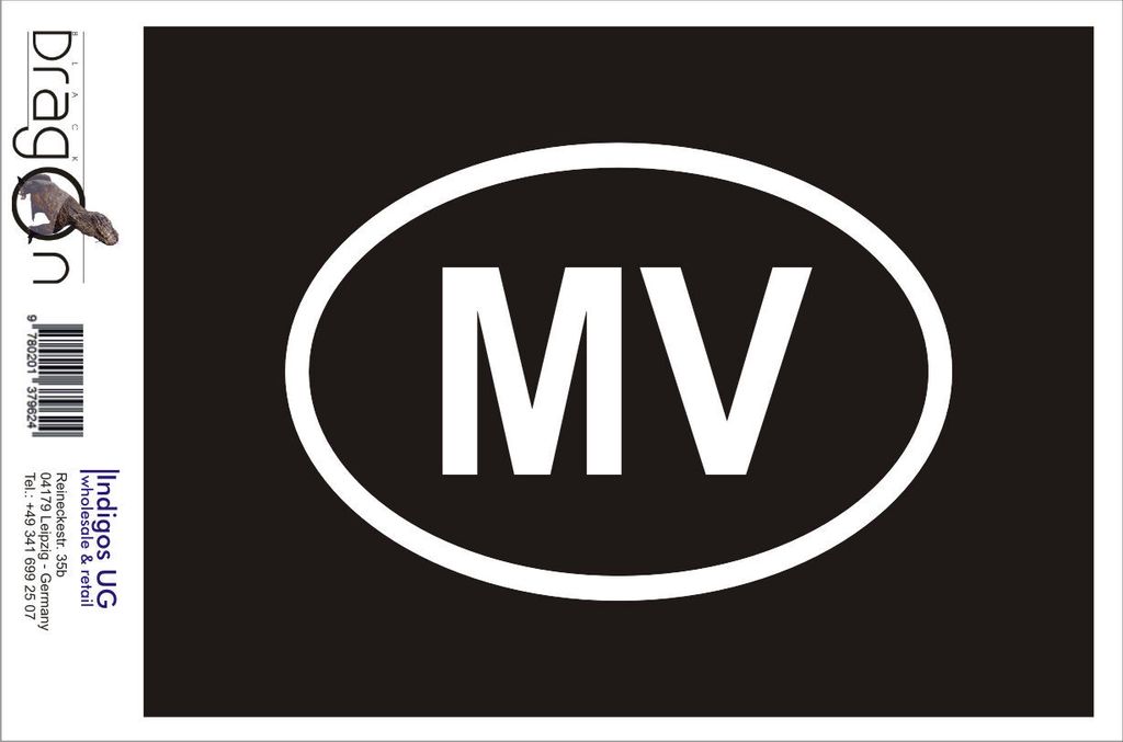 Aufkleber / Autoaufkleber - JDM / Die cut / Auto / OEM - Malediven MV - 160x110mm rot - Heckscheibe / Heckscheibenaufkleber