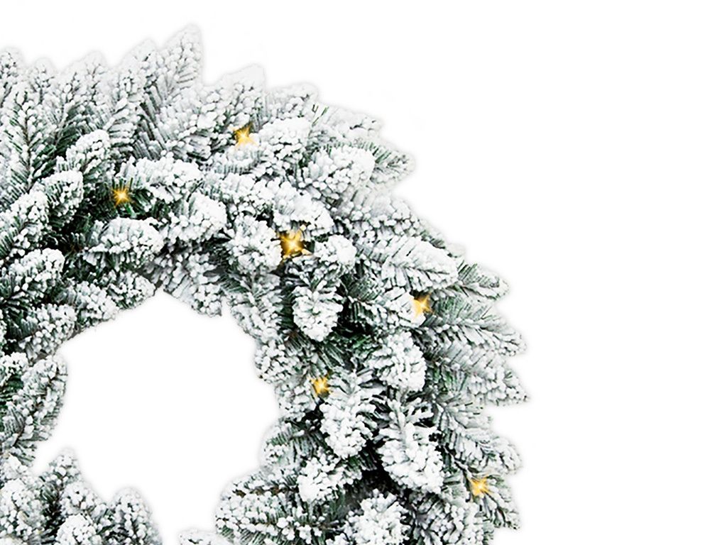 Weihnachtskranz künstlich undekoriert schneeweiß DELUXE Produktbild 3