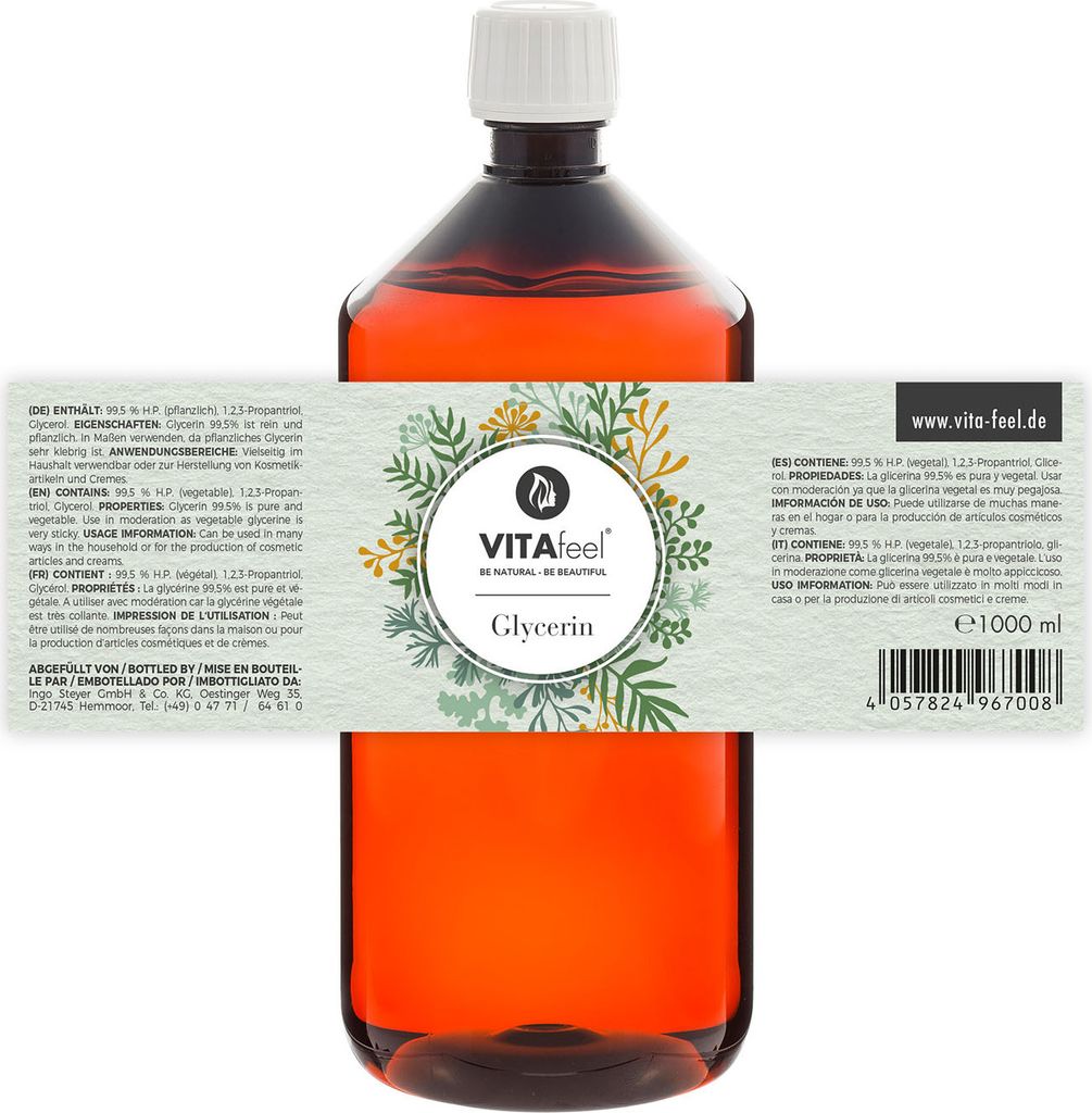 VitaFeel Glycerin 99,5% - 1000 ml | Perfekt für DIY Produktbild 4