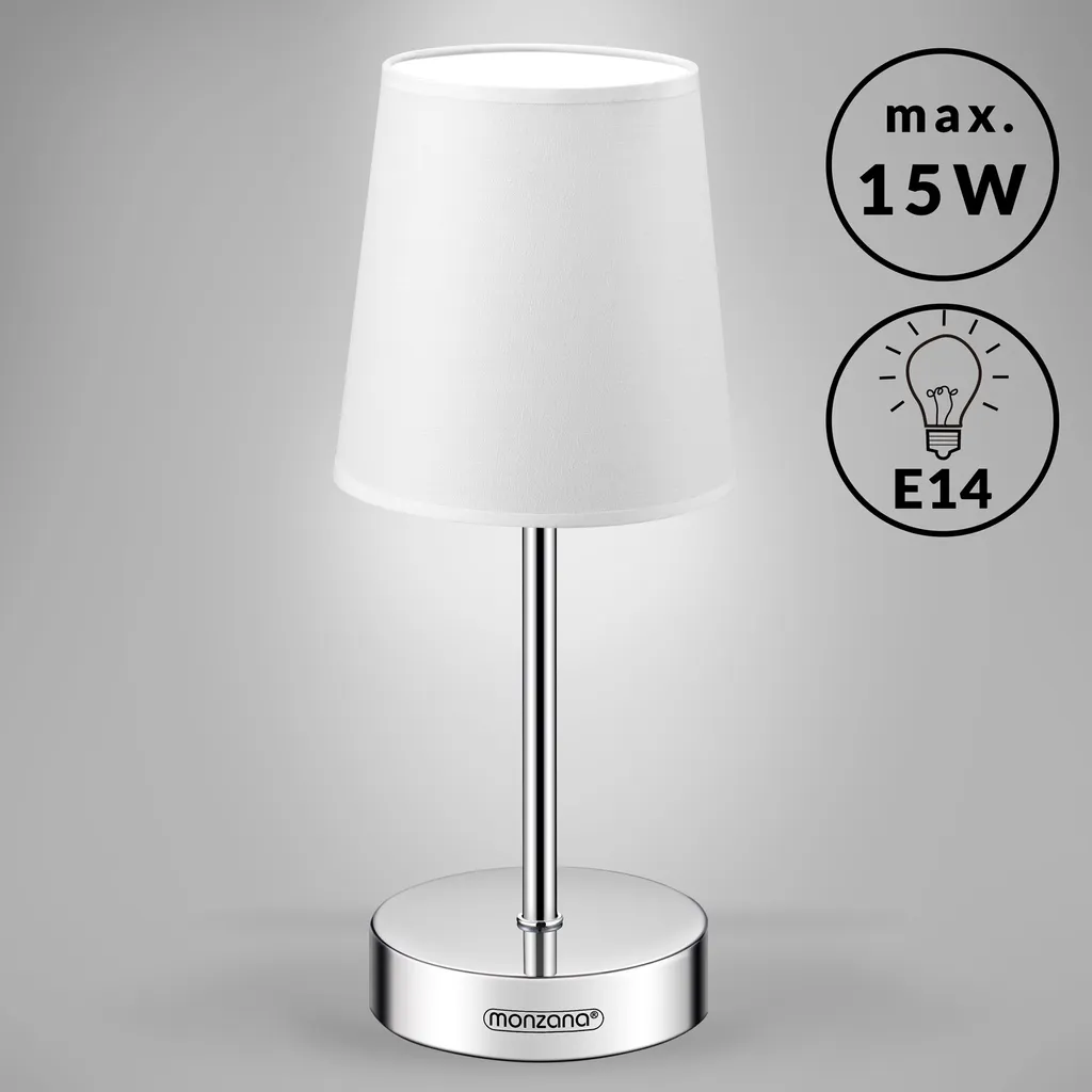 Monzana Set 2 Lampade da Comodino con Paralume in Tessuto E14 Design - 4