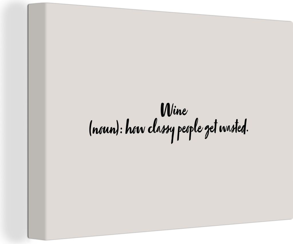 OneMillionCanvasses - Leinwandbilder - 150x100 cm, Zitate - Wein - Sprichwörter - Wein - Definition - Wörterbuch, Wandbilder Kunstdruck Wanddek...