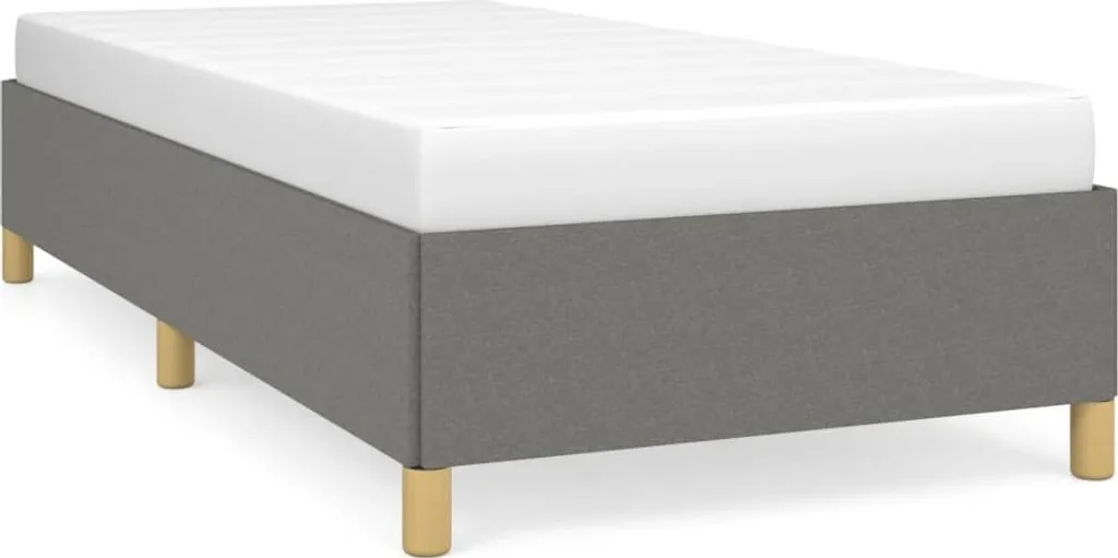 Lit une place 90x200 en tissu gris anthracite pour chambre adulte ou ado