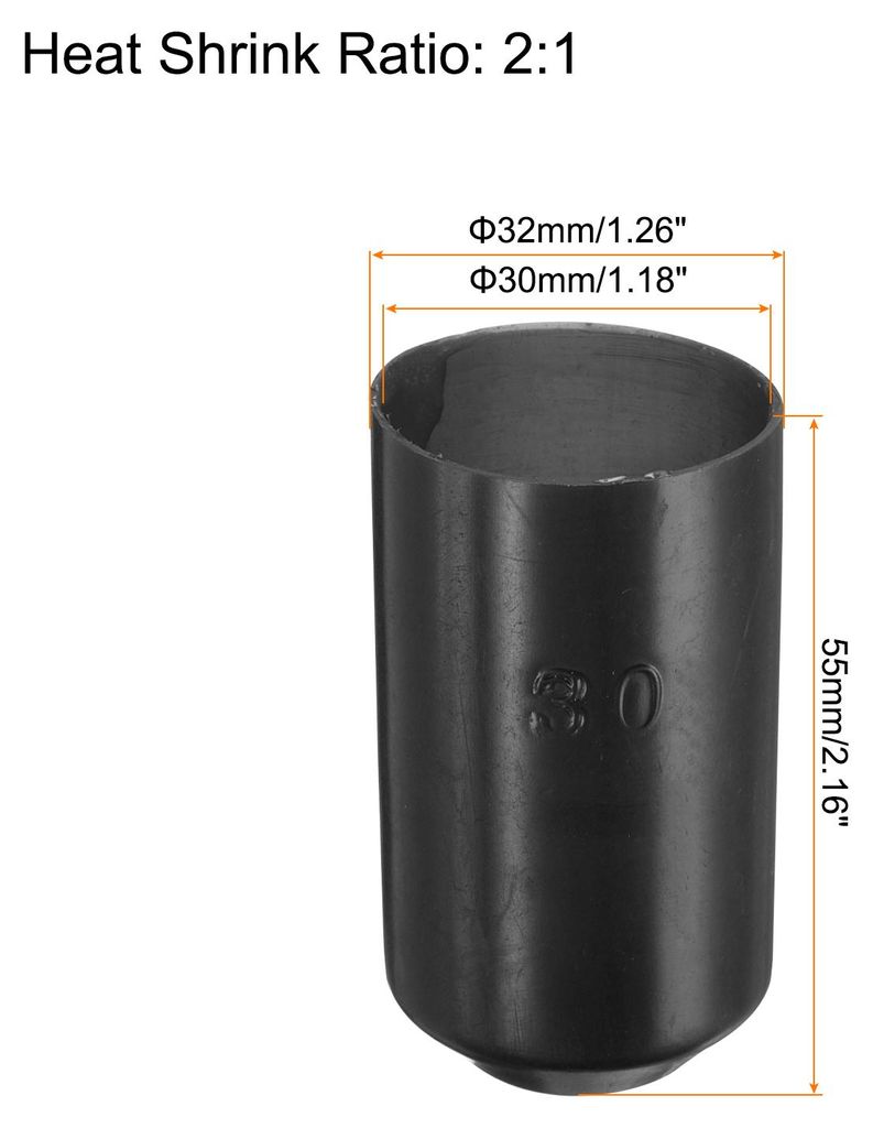 50 Stš¹ck Wasserdicht Schrumpfkappen 30mm ID x 55mm L Gummi Endkappen 3:1 Schrumpfverh?ltnis Schrumpfschlauch Kappen mit Kleber Schwarz Gummistop...
