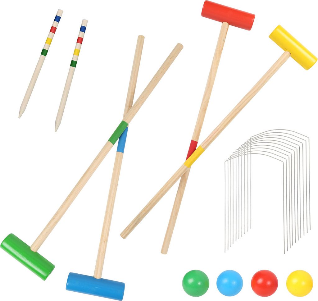 Clanmacy Krocket Spiel für 4 Spieler Croquet Set Outdoor Gartenspiel aus Holz Kinder Erwachsene Krocketspiel